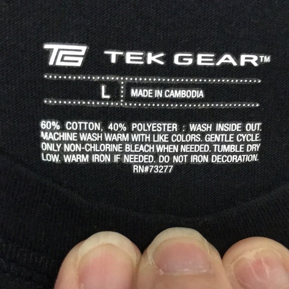 TEK Gear Long sleeve Tee Shirt Size L Black with Graphic design EUC - Picture 4 of 7